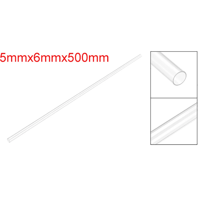 Uxcell 500mm Length PC Rigid Hard Tube 4mm-47mm ID 6mm-50mm OD Round Clear Tubing Plastic Tube Pipe