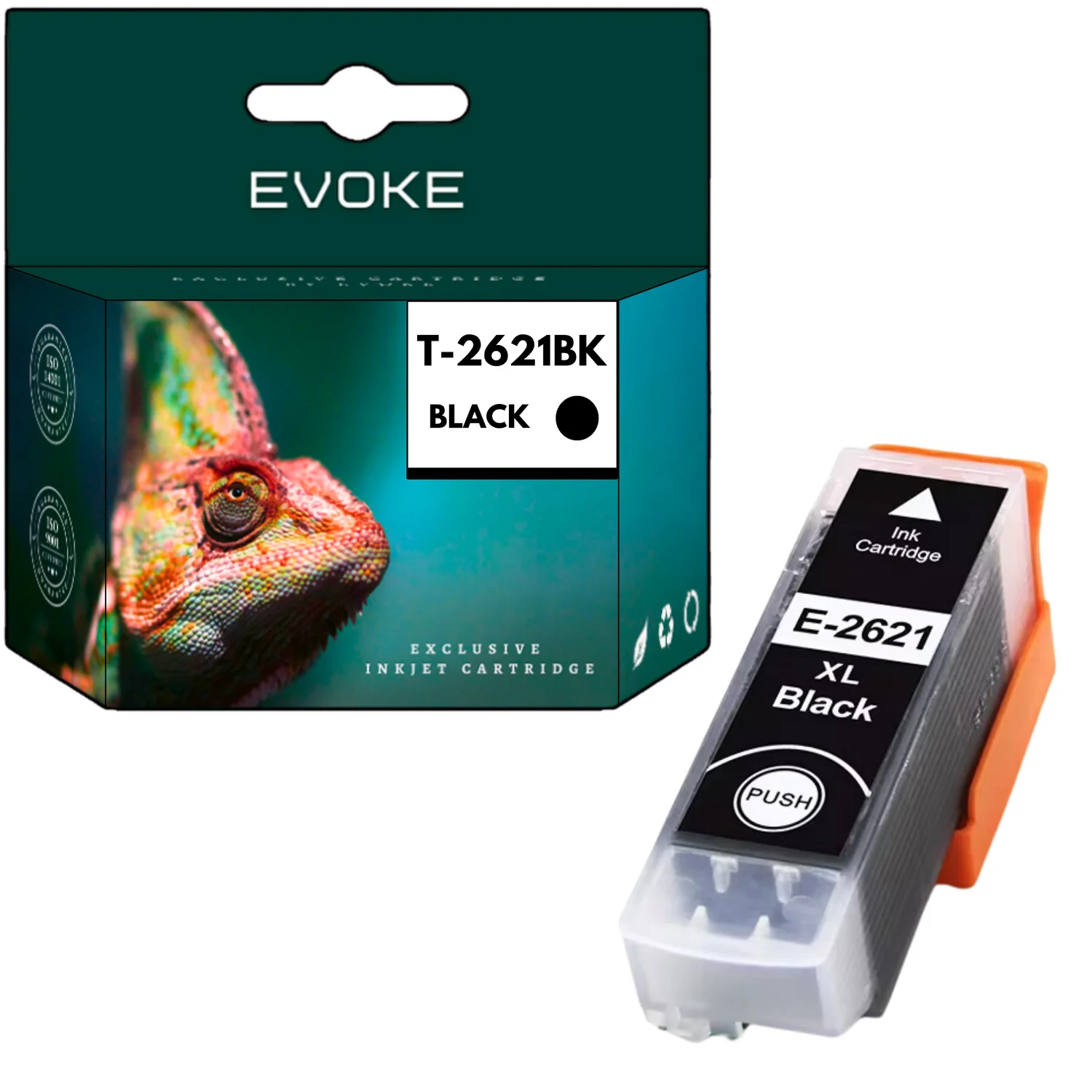 Evoke Compatibele Inkt voor Epson T2621 2621 C13T26214010 Zwart 22 ml 900 Pagina's Expression Premium Xp-510 Xp-520 Xp-600 Xp-605 Xp-610 Xp-615 Xp-620 Xp-625 Xp-700 Xp-710 Xp-720 Xp-800 Xp-810 Xp-820