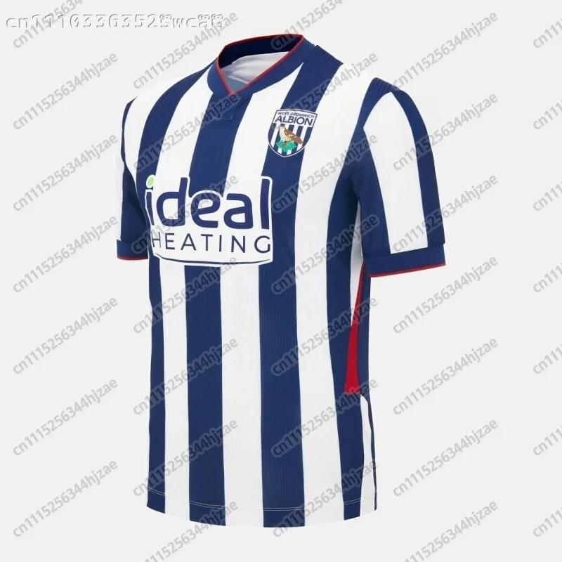 Unisex West Bromwich Albion Short Sleeved Football Jersey, Fan Training Sports Top, Family Style, Breathable and Quick Drying