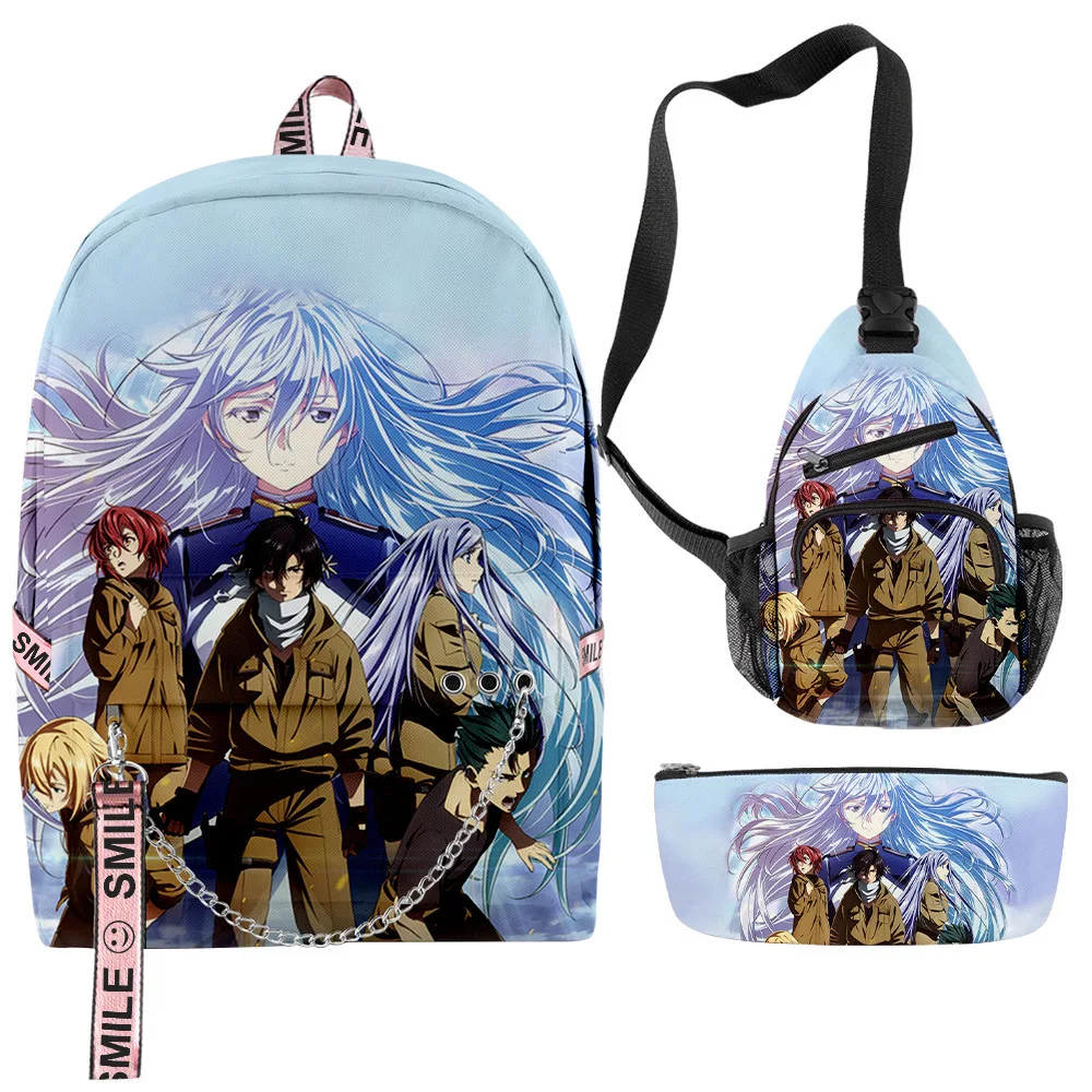 Cartoon Youthful Funny 86 eightysix 3pcs/Set Backpacks 3D Print Oxford Notebook multifunction Backpack Chest Bag Pencil Case