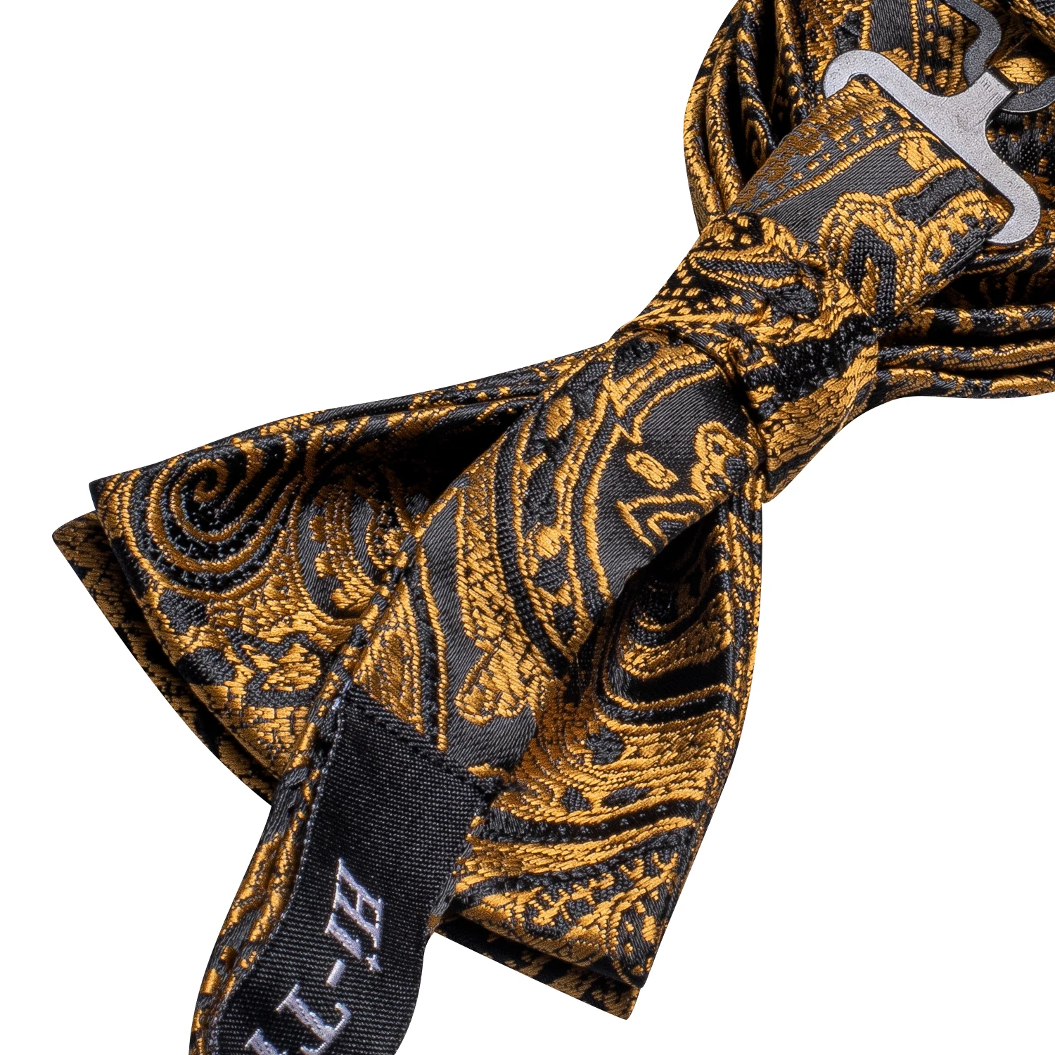 Dropshipping Jacquard Silk Mens Bow Tie Hanky Cufflinks Set Pre-tied Butterfly Knot Bowtie Wholesale for Male Wedding Business