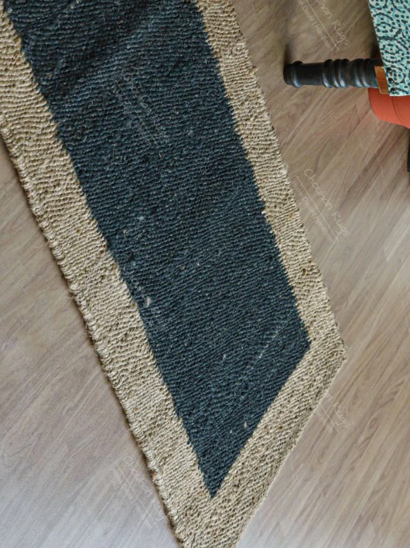 Custom Sizes Handmade Jute Rug Yoga Mat Carpet for Living Room Home Bedroom Decoration Throw Carpet Hand Loom Hemp Jute Runner