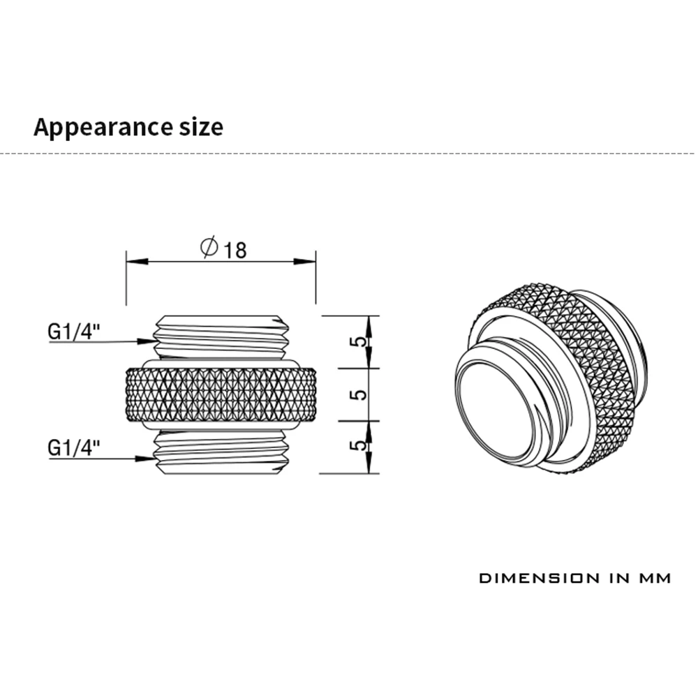Barrow 2 Stück M-M-Stecker G1/4 Stecker auf Stecker Mattsilber-Adapter für PC-Gaming-Wasserkühlung Custom Building TB2D-MINI01