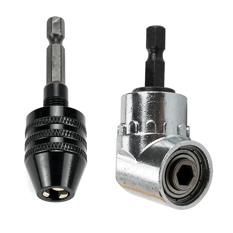 

Hex Shank Angle Driver Screwdriver with Keyless Drill Chuck Converter Adapter for Clamping Range 0 3 6 5mm and Electric Grinder