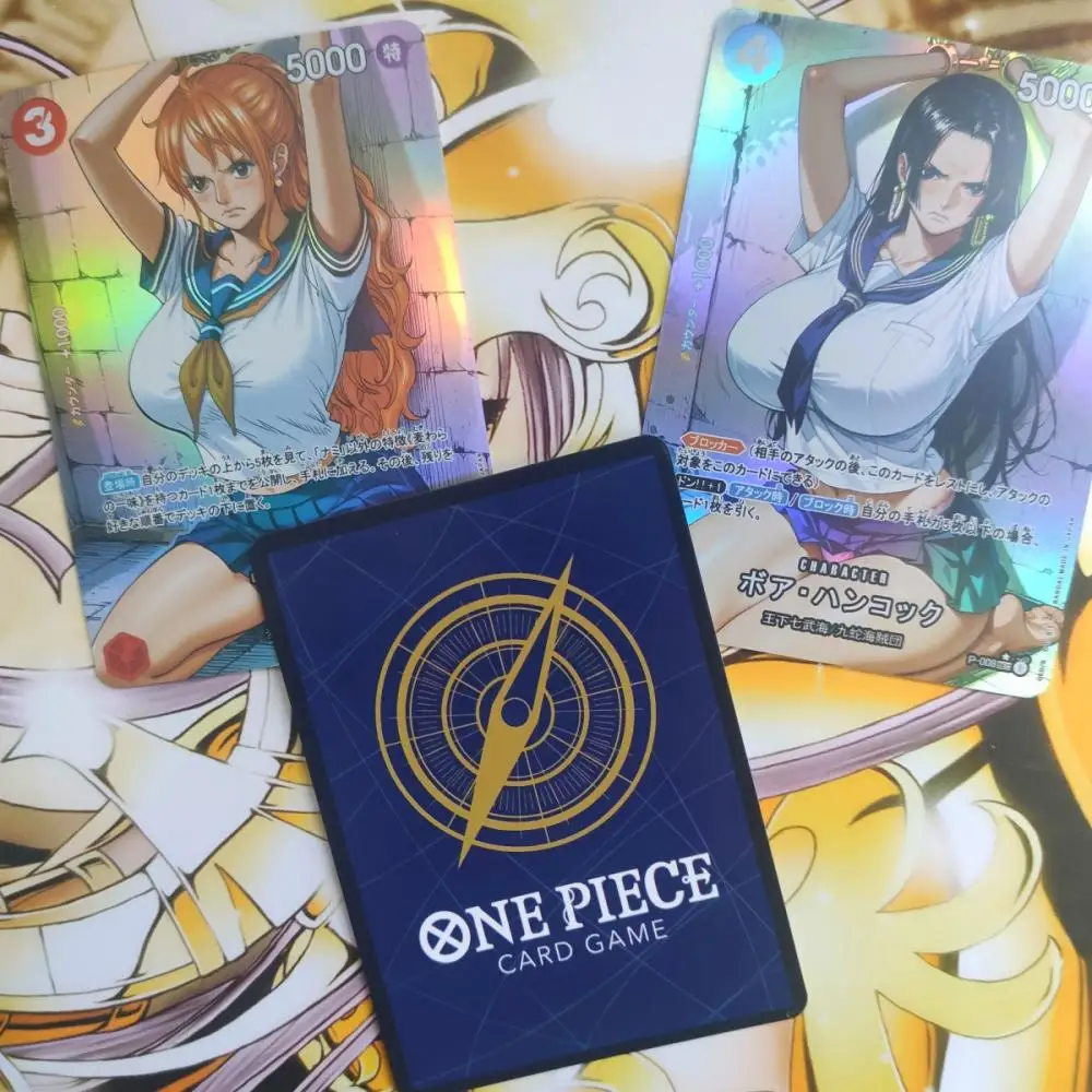 OPCG Anime One Piece Carte Manga fai da te Hancock Robin uniforme da marinaioProcess Colorato Flash Self-Made Gioco di carte Carte da collezione