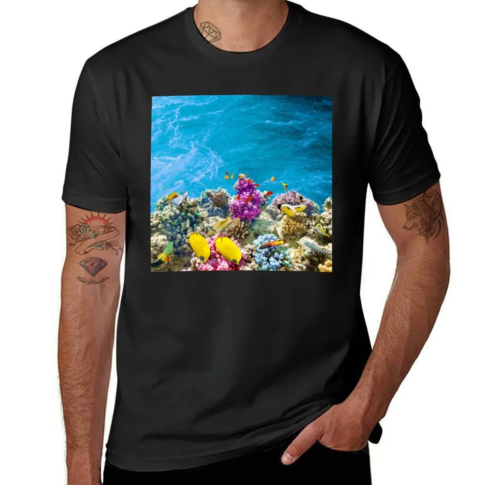 Purple coral reef T-Shirt summer tops cute tops mens champion t shirts