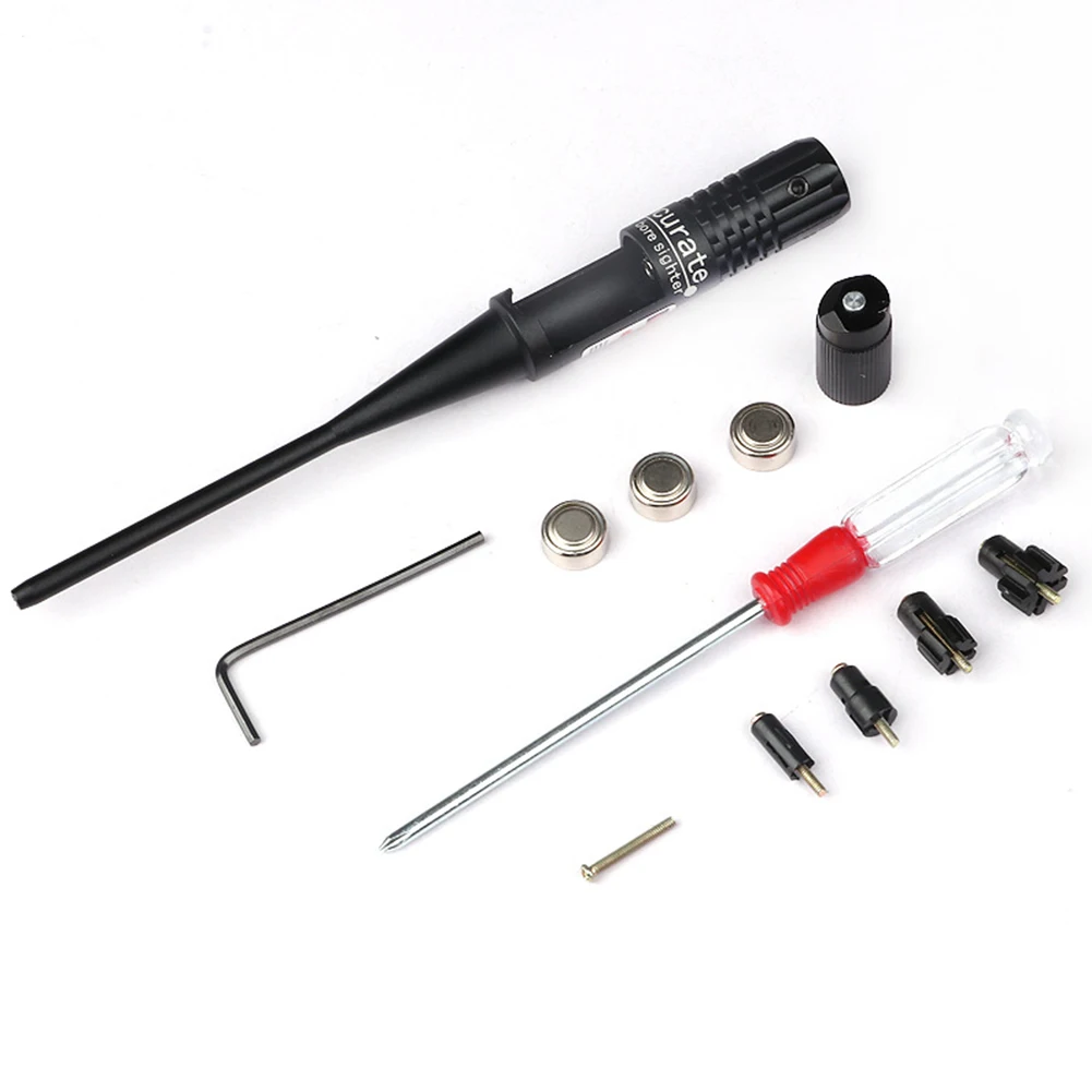 1 Set Adjustable Adapters Rifles Red Laser Bore Sighter Collimator Kit with Box Carry Laser Sight For .22 to .50 Caliber Rifies