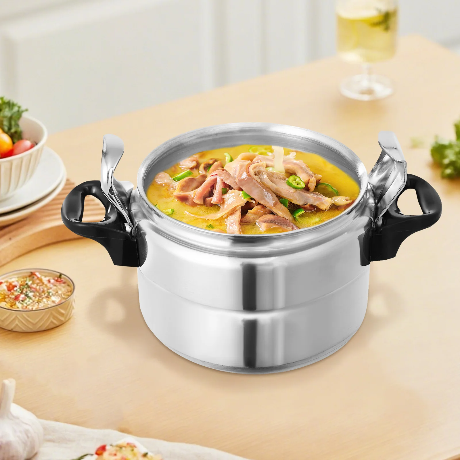 3L الأسرة الصغيرة طنجرة الضغط صمام أمان الضغط العالي، سبائك الألومنيوم طنجرة الضغط تناسب المنزل/الفندق/المطعم