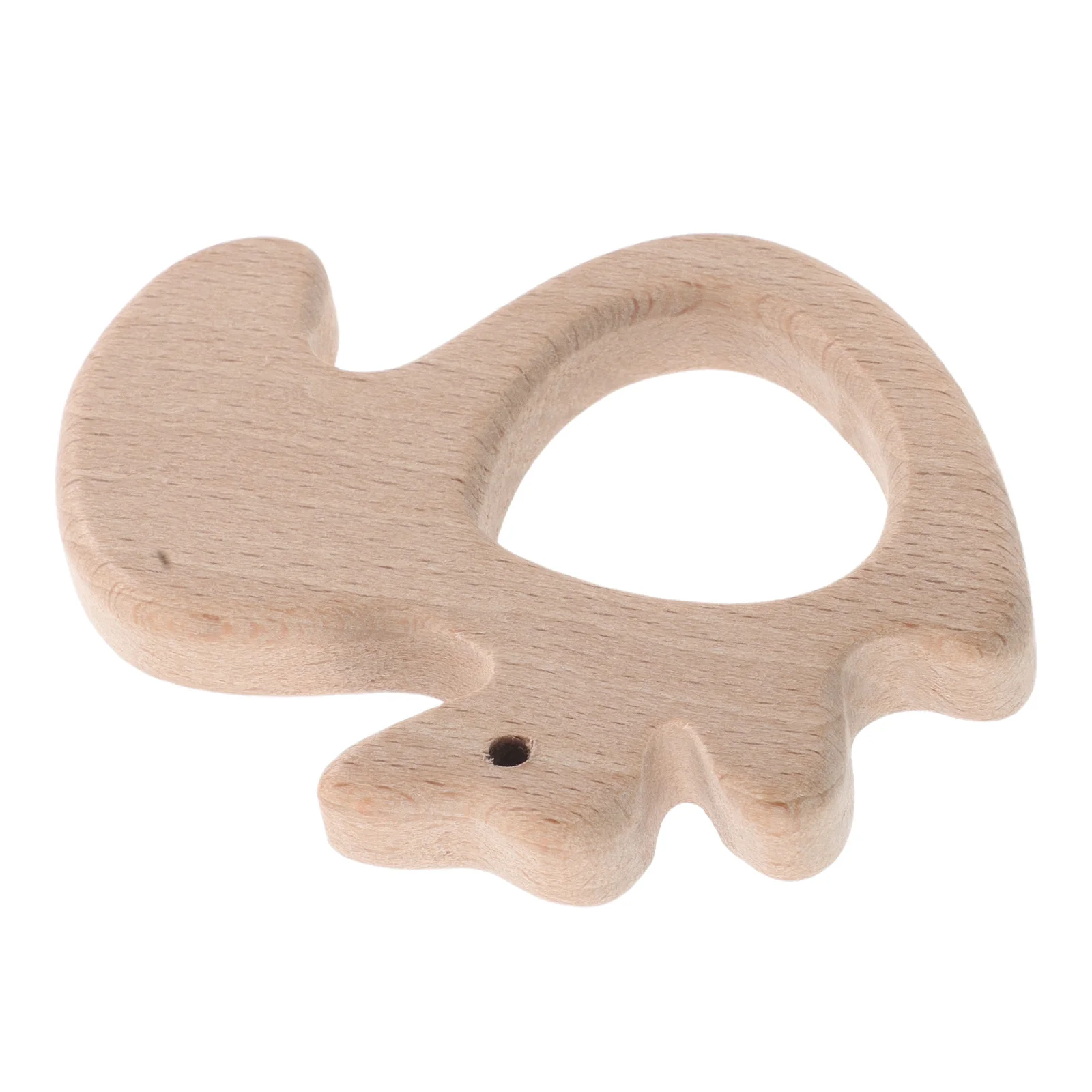 Mordedor de Madera de Haya Hecho a Mano con Diseño de Animales, Ayuda para la Dentición de Bebés, Herramienta Calmante Portátil para Bebés, Madera Natural