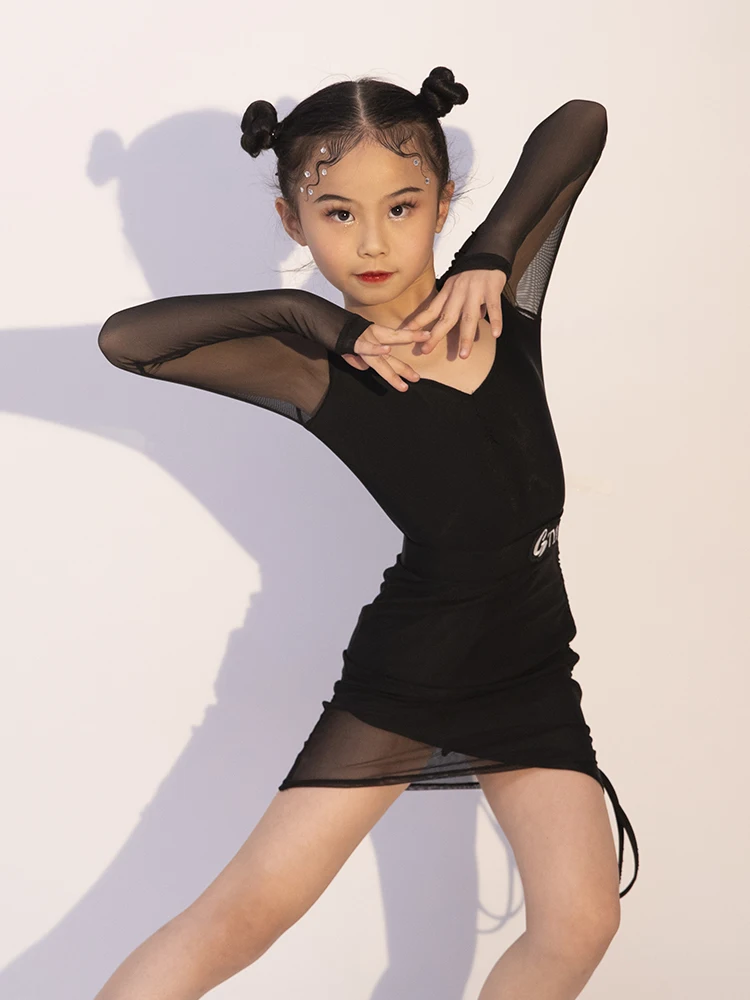 

Latin Dance Suit High-end Lace Autumn and Winter New Girls' Competition Practice Dance Suit