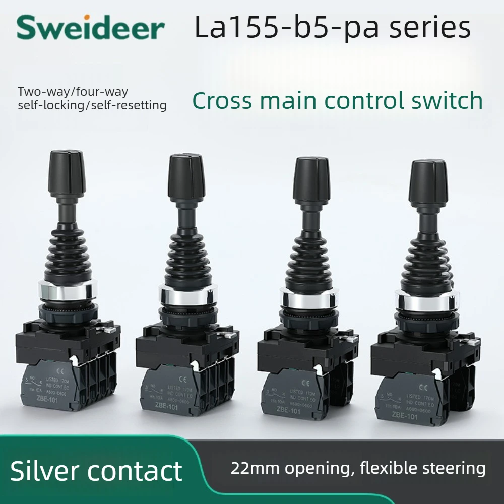 Cross command joystick switch bidirectional four-way self resetting self-locking position LA155-B5-PA22 opening 22mm