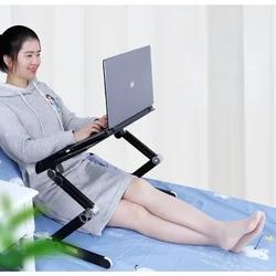 Adjustable Lazy Desk for Beds Computer Desk with Flat Folding Table Small Lifting Laptop Stand Comfortable Use