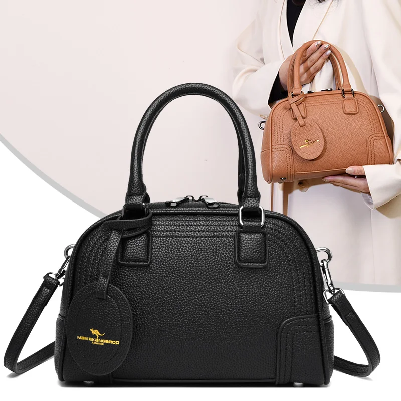 Vintage Handbag Casual Designer Women's Tote Crossbody Shopping Purse Shoulder Travel Bag Fashion Zipper Satchel with Removable