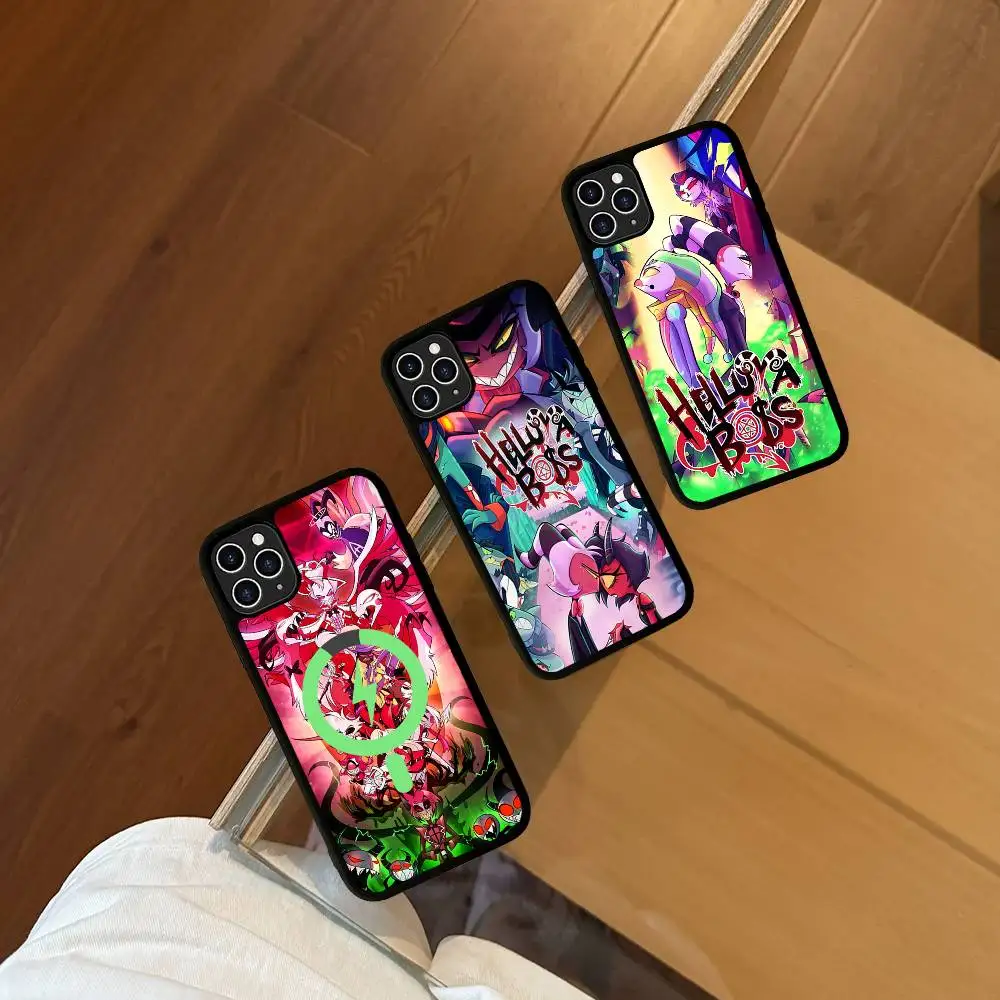 

H-Helluva Boss Anime Magnetic Wireless Phone Case For IPhone 17 16 15 14 Plus 13 12 11 Pro Max