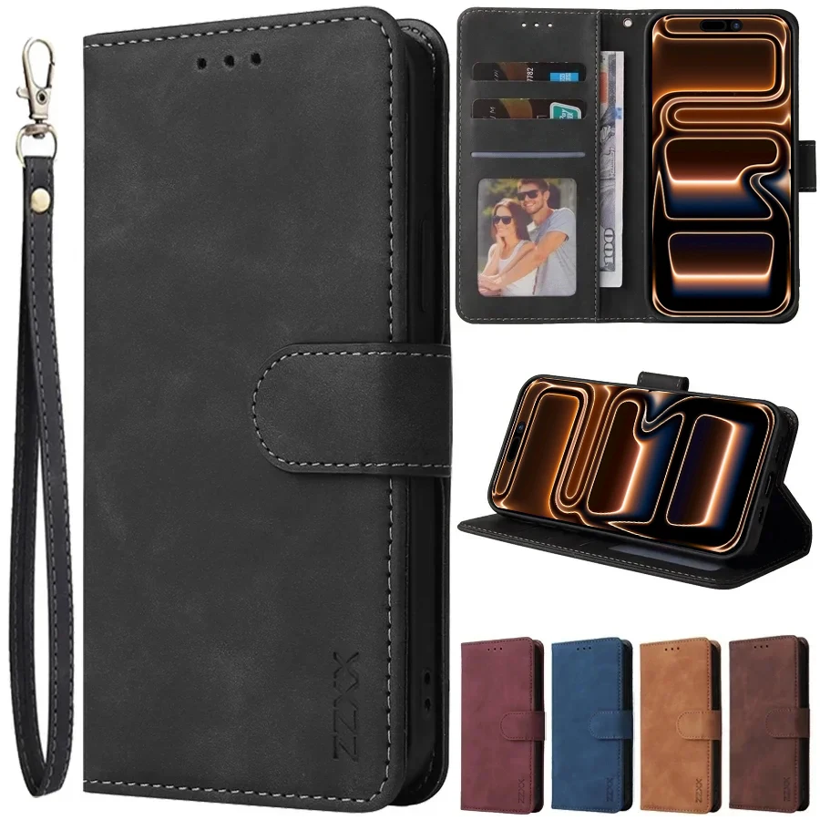 Wallet Skin-friendly With Card Slot Bracket Magnetic Flip Ca