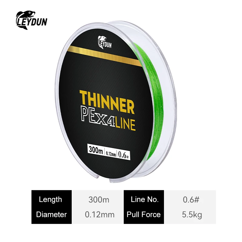 LEYDUN Micro THINNER Angelschnüre 300 m 4 Stränge geflochten PE Japan Monofilament Angelschnur Set Karpfen Fliegenfischen Draht