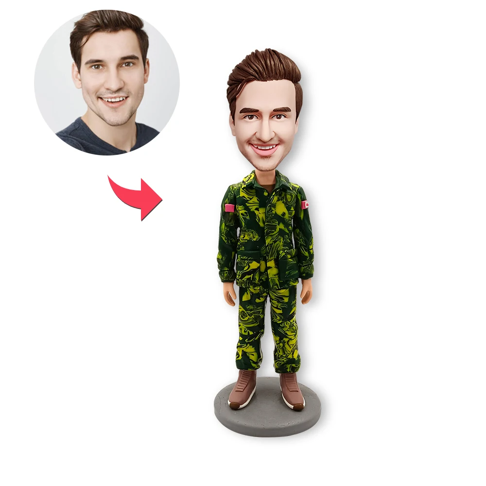 

Индивидуальные куклы-солдаты Пупс, персонализированные настольные украшения в военной униформе, полностью ручная работа в соответствии с фотографиями