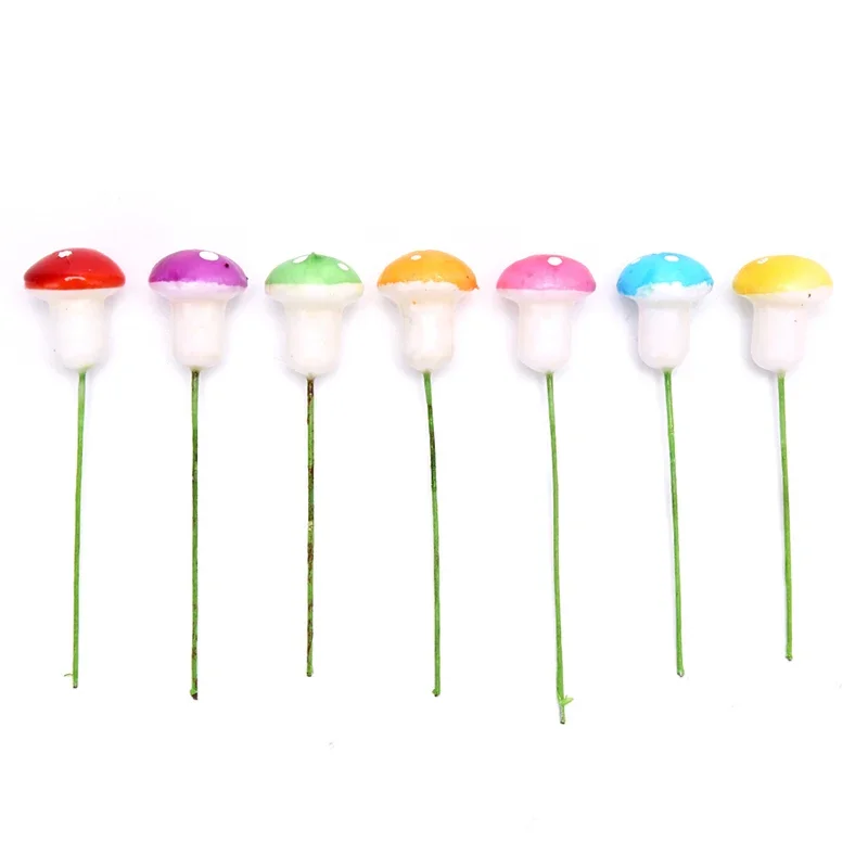 100 pièces modèles de champignons artificiels colorés figurines d'action de plantes miniatures pour la décoration de jardin de la maison