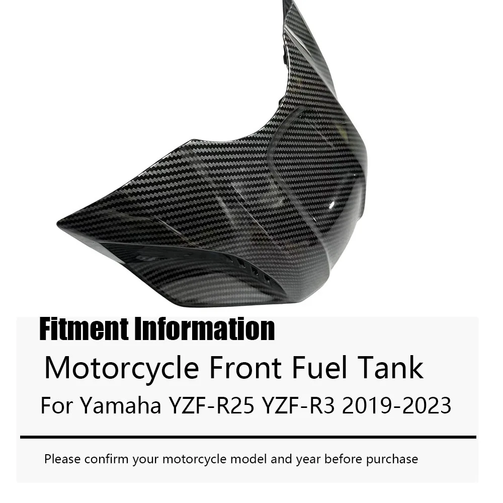 For Yamaha YZF-R25 YZF-R3 2019-2023 Motorcycle Front Fuel Tank Protector Cover Fairing Body ABS Carbon Fiber Paint Accessories