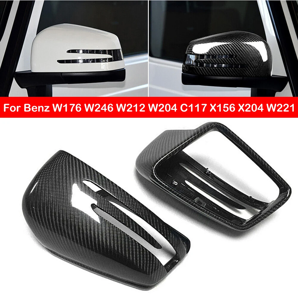 

For Mercedes Benz W176 W246 W212 W204 C117 X156 X204 W221 A B C E S Class Real Carbon Rearview Side Mirror Cover Wing Cap Trim