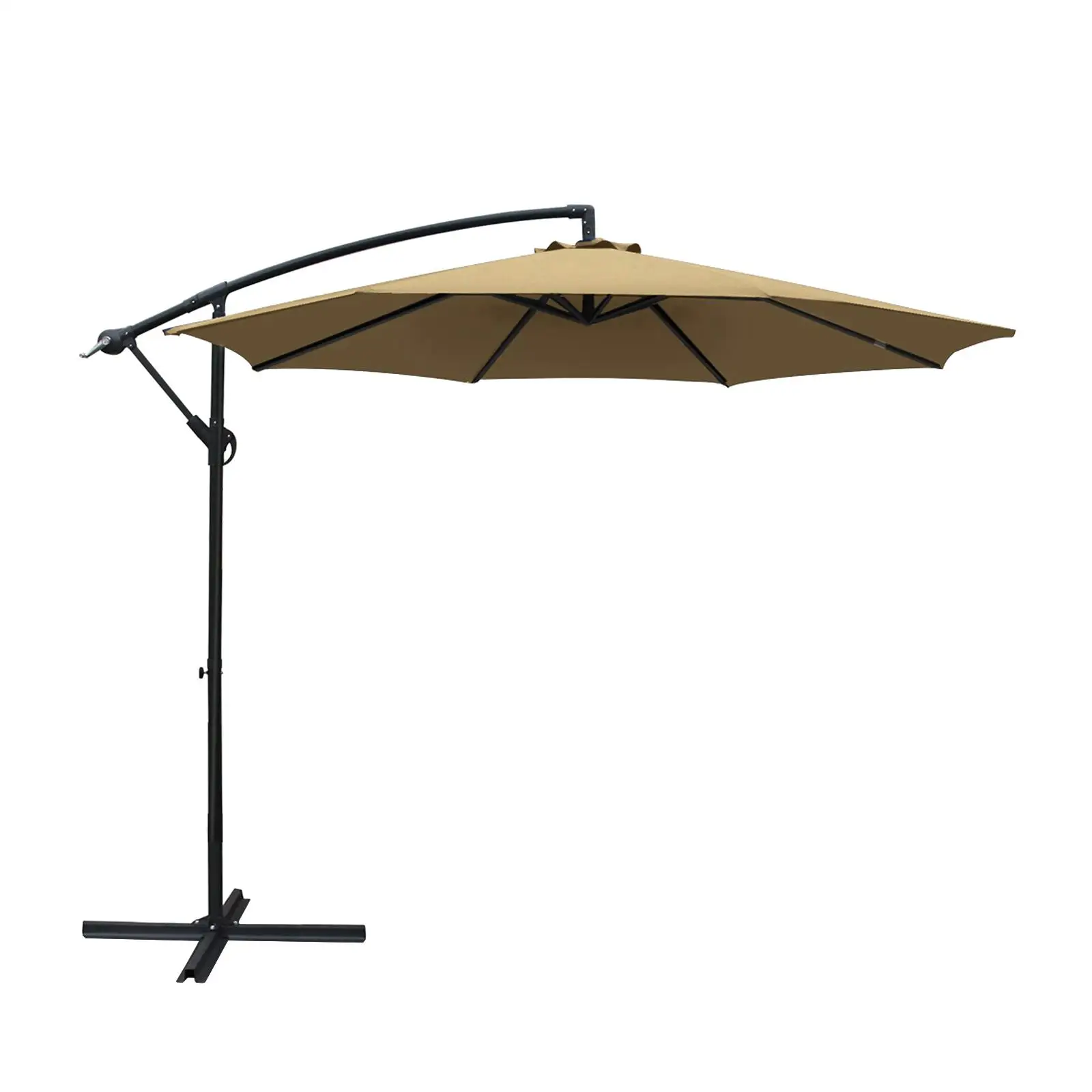 Instahut 3m Cantilever Outdoor Umbrella for Beach Garden Patio - Beige Shade