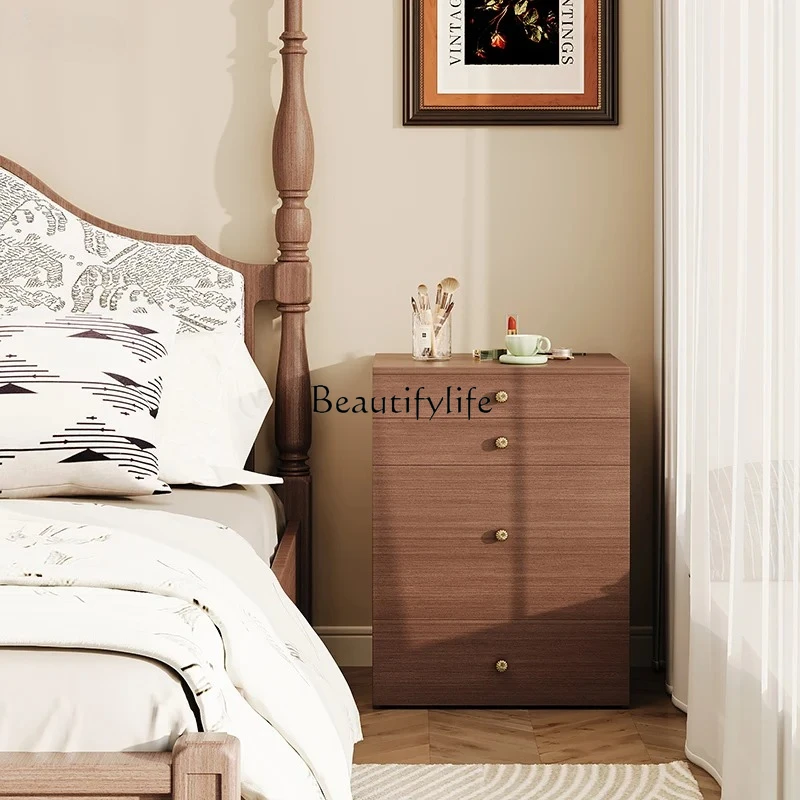 CP cassettiera in legno massello in stile medievale, piccolo appartamento, camera da letto, comodino, toletta integrata