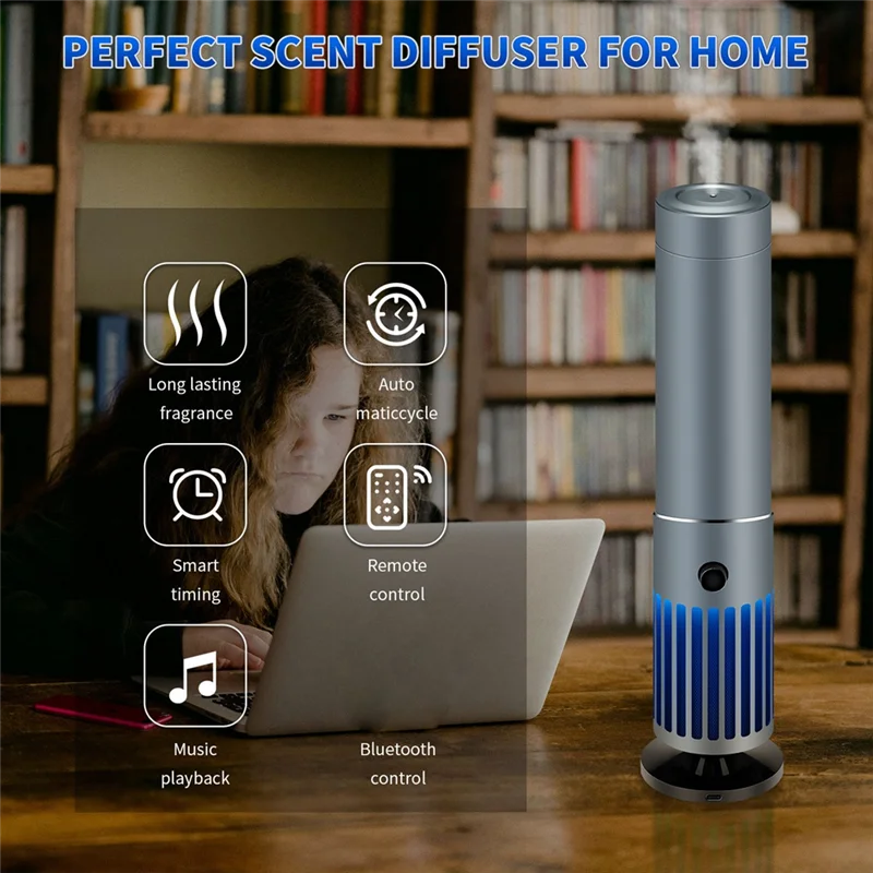 A66Z Smart Home Aromatherapy Diffuser With Bluetooth Speaker,Large Room Waterless Essential Oil Diffuser For Home Bedroom(US) US