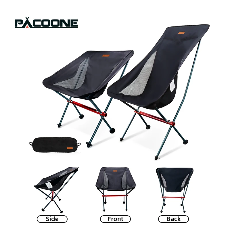 PACOONE Camping Chair Outdoor Portable Folding Oxford Fabric Chair Ultralight Beach Hiking Fishing Barbecue Picnic Recliner