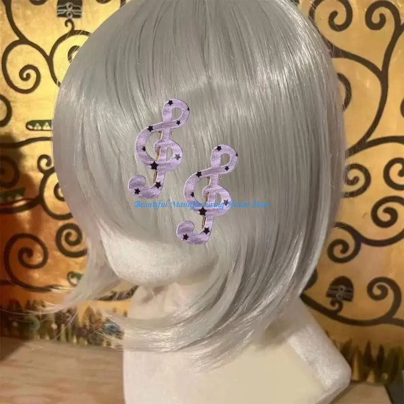 E56A Stylish Striped Star Musical Note Resin Hair Clip Elegant Barrettes Daily Hairpin For Women Girls Fashion Accessories