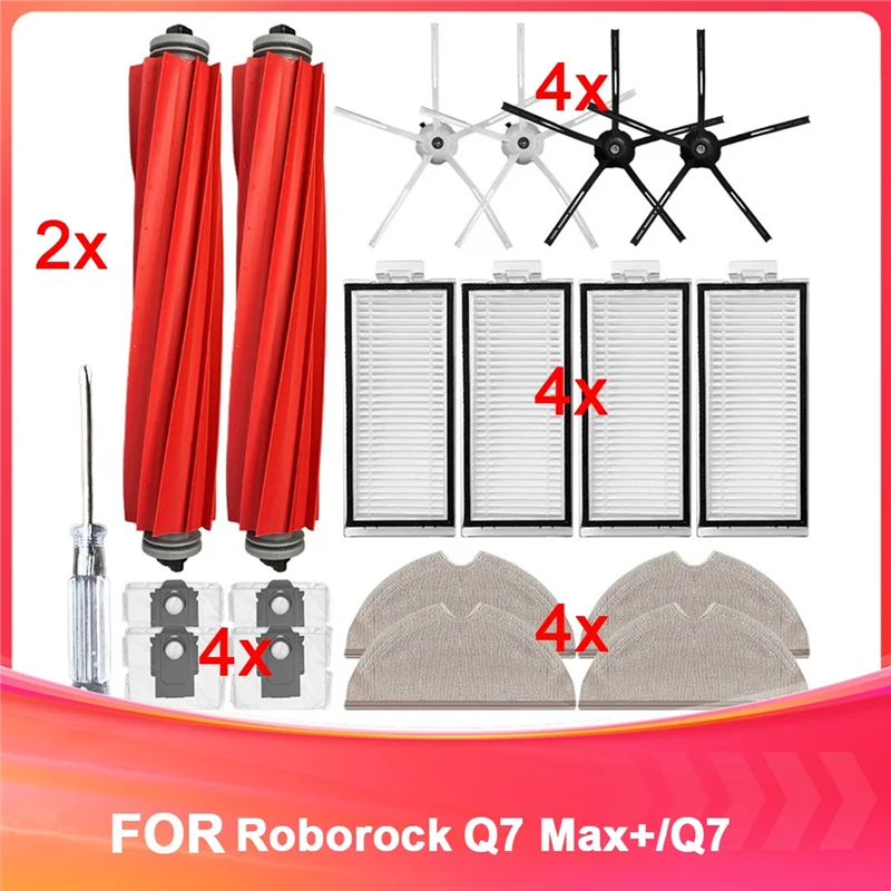 

N11R For Roborock Sweeper Q7 Max+/Q7 Side Brush Filter Main Brush Mop Dust Bag
