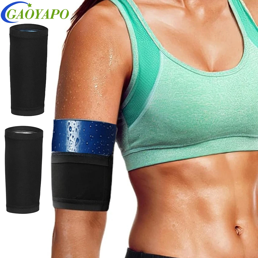 

GAOYAPO Arm Trimmers for Women 1Pair Sauna Sweat Arm Shaper Bands Adjustable Arm Trainer Toner Sleeves for Sports Yoga Workout
