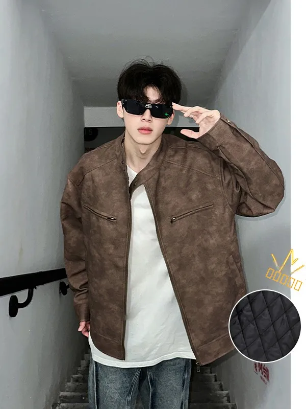 

Мужская зимняя куртка Cleanfit в стиле ретро с эффектом тай-дай, утепленная, из хлопка, модный бренд Haome, уличный стиль, с длинными рукавами, на молнии