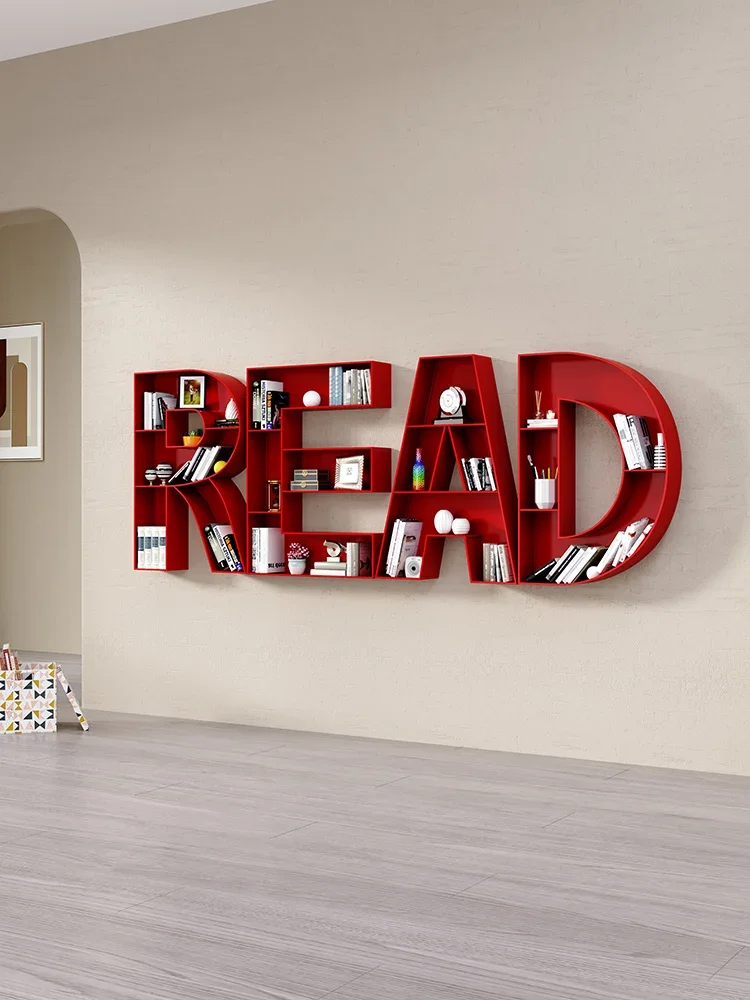 Customize children's bookshelves, creative arts, letters, English numerals, decorative shelves, wall-mounted bookcas