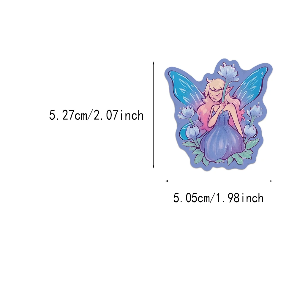50PCS Flower Fairy Cute Cartoon Stickers DIY Wallet Scrapbook Phone Case Laptop Tablet Decorative Stickers