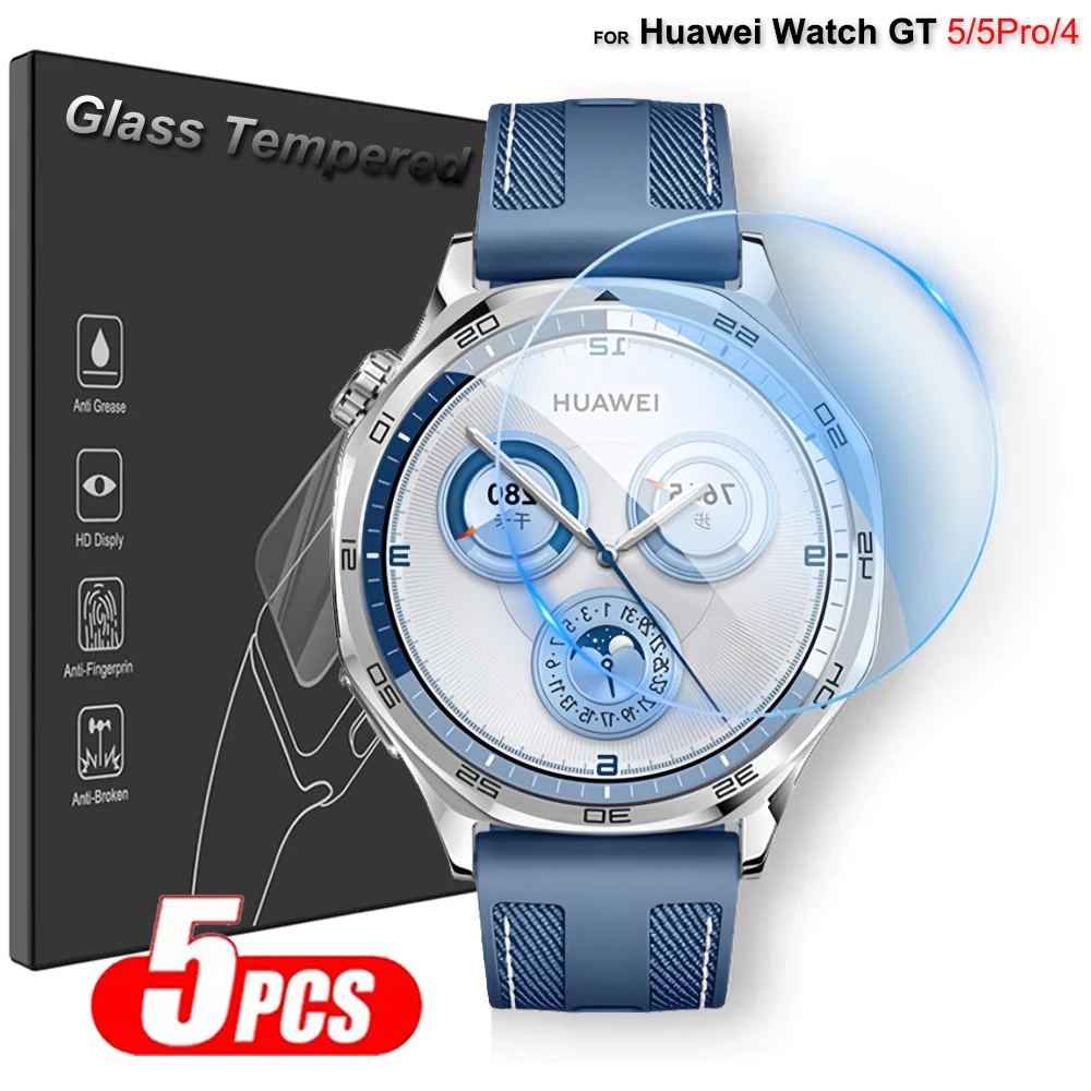 Tempered Glass Protector For Huawei Watch GT 5 /5 Pro 46mm 42mm 41mm Accessories Screen Protector For Huawei Watch GT4 41mm/46mm