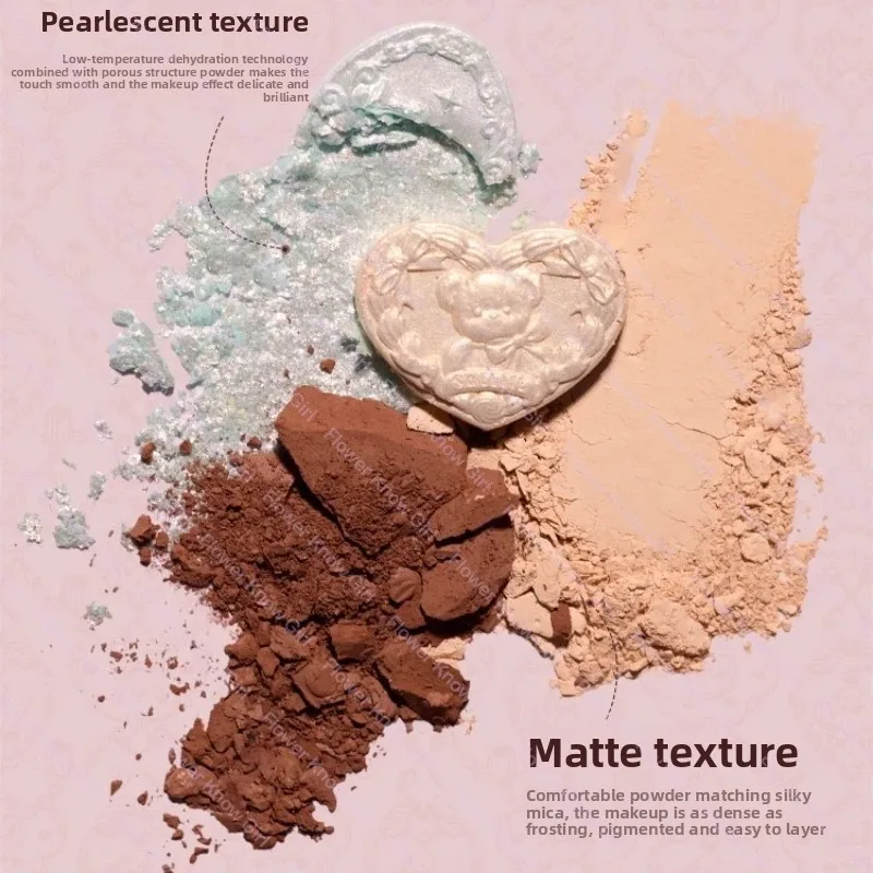 พาเลทอายแชโดว์ Flower Knows The Sweetie Bear Collection 6 สี กลิตเตอร์ แมท บรอนเซอร์ธรรมชาติ ใช้ได้หลายแบบ แต่งหน้าสไตล์คาวาอี้