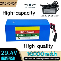 7S5P 29.4V 16Ah +BMS 18650 lithium-ion battery pack, suitable for electric wheelchair electric mobility tool battery, +charger