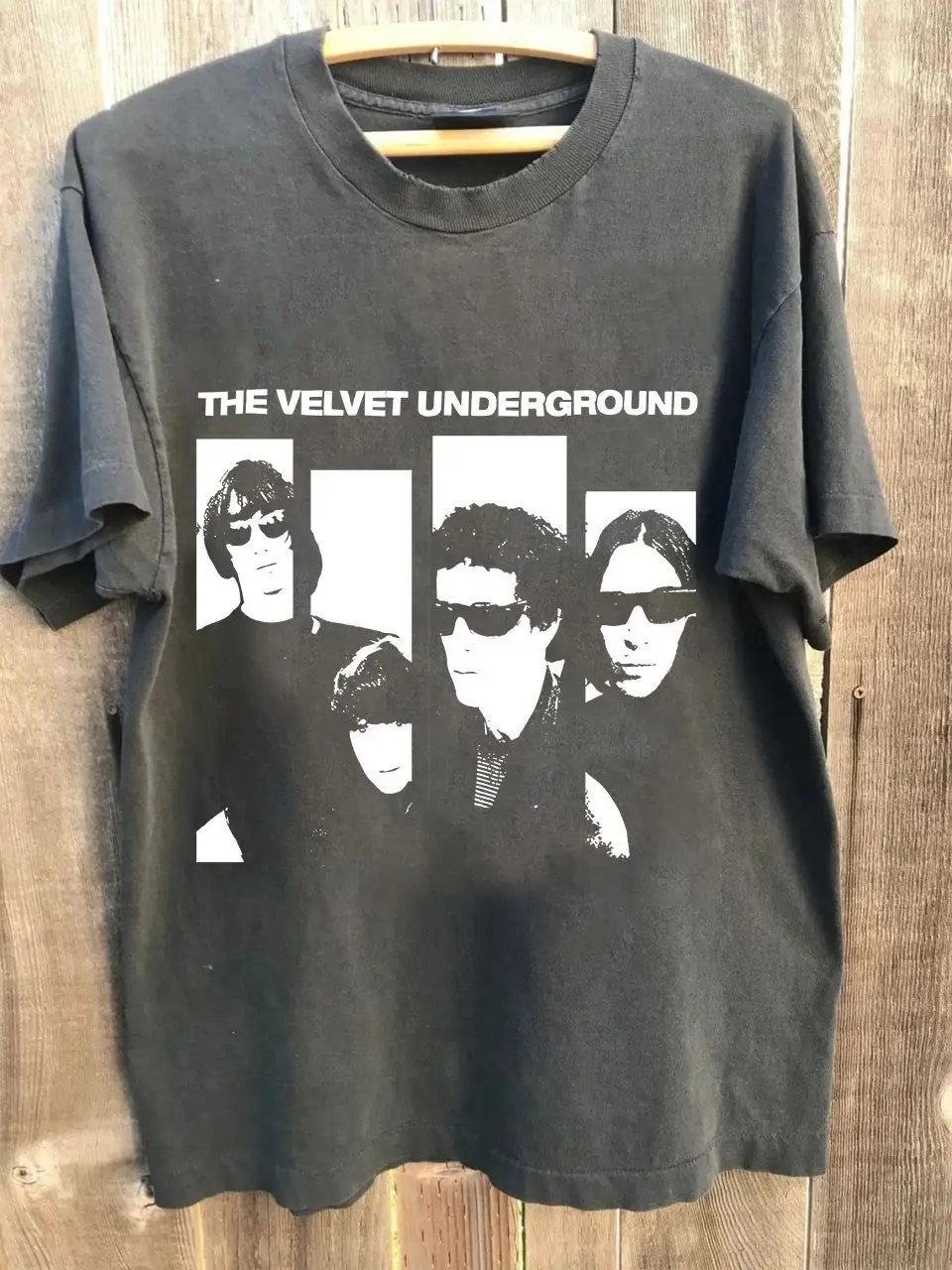 Hip Hop Fashion Oversize New Print Tee Legend Rock Band The Velvet Underground Poster Print T-shirt Punk Casual Streetwear