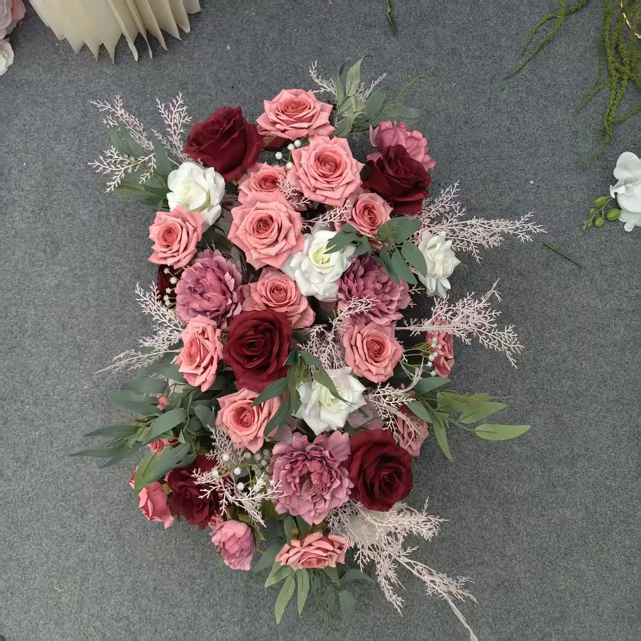 

Искусственная цветочная гирлянда длиной 200 см для свадебного декора, украшение для стола, подвесная цветочная композиция, реквизит для фона