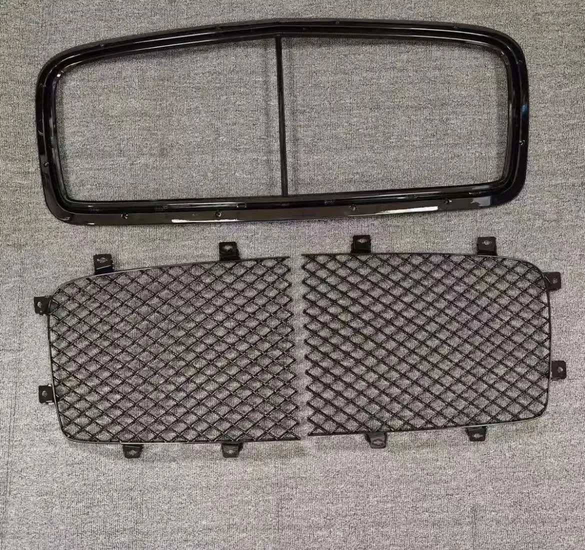 For Bentley GT Grill GTC Continental GT V8 3W3853667B 3W3853683/4A Black 3pc Grills