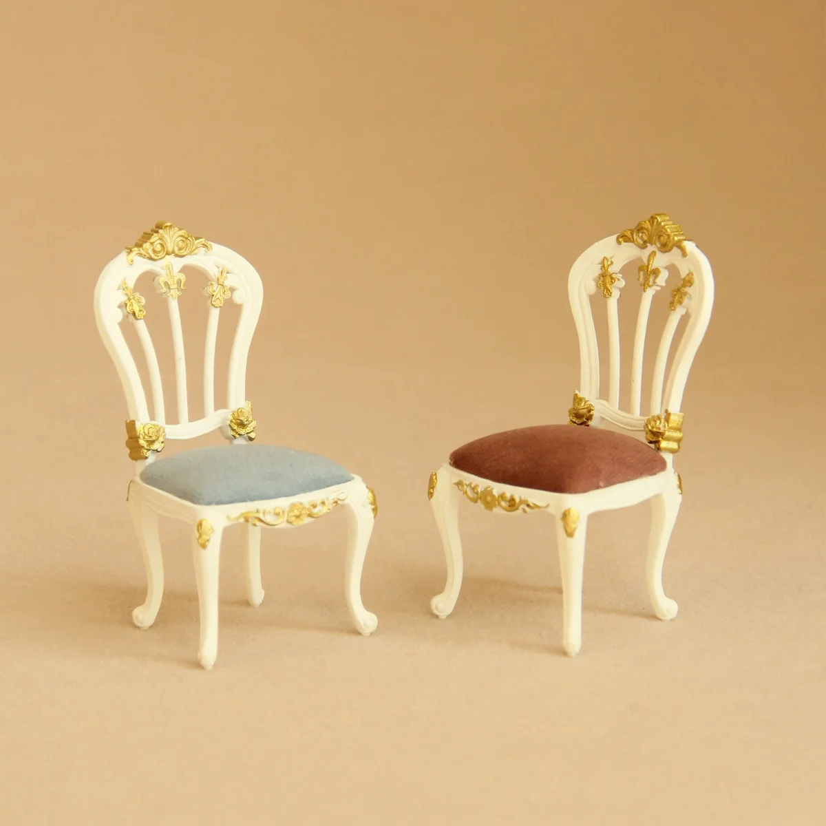 12 スケールミニチュアバロック人形椅子ヴィンテージロイヤルミニ椅子 BJD ドールハウスダイニング家具