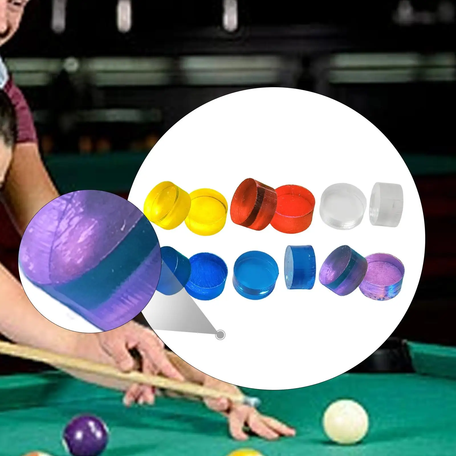 

2x прозрачный наконечник для кия диаметром 14,6 мм, легкий акриловый наконечник для бильярдного кия для игроков в помещении, начинающих, спортивного снукера