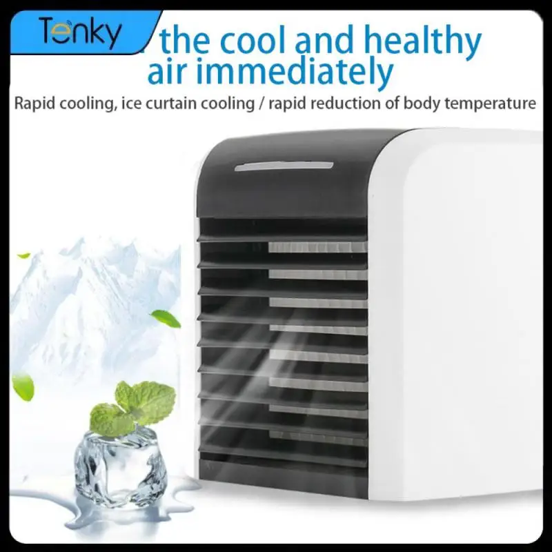 

Portable Air Conditioner Mini Evaporative Air Cooler Personal Rechargeable USB Fan Quiet Desk Fan With 2 Speeds For Home Office