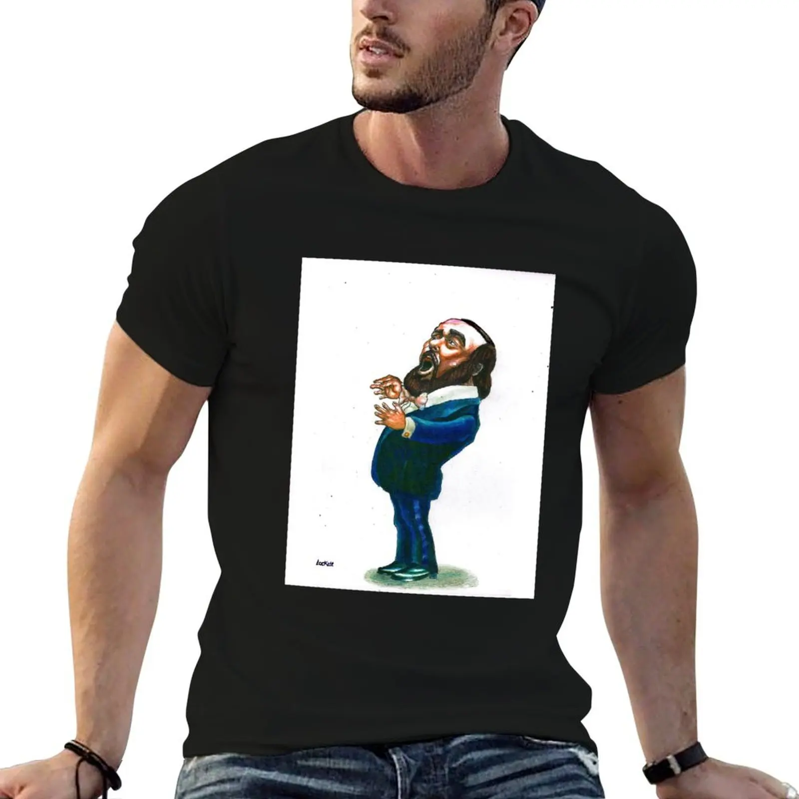 Pavarotti T-Shirt customs design your own vintage clothes baggy shirts basketball graphic tees men clothing