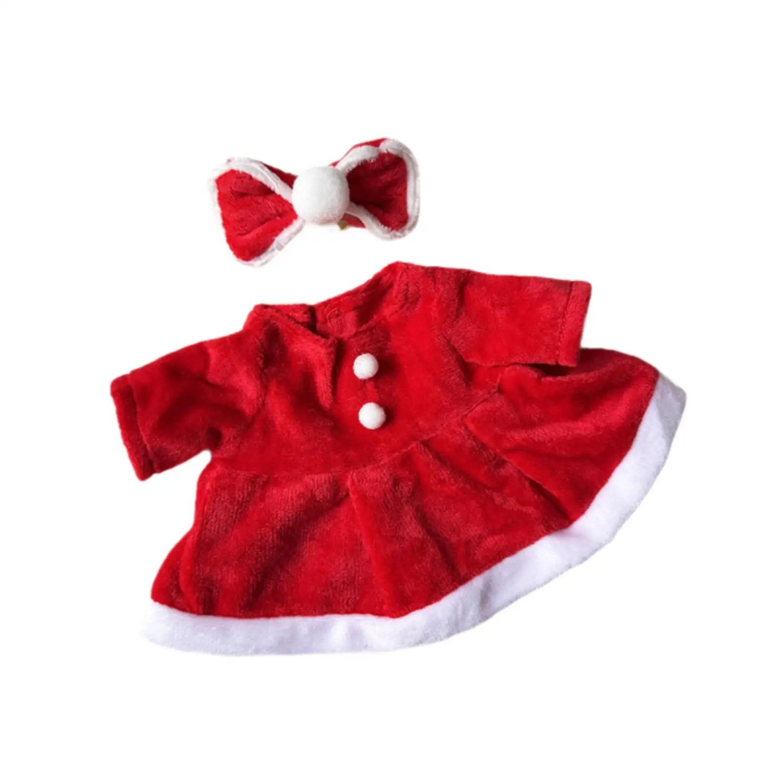 Fashion Dolls Dress Suit with Headwear Doll Christmas Dress Handmade Clothing