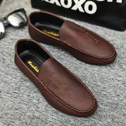 2023 Spring Summer NEW Men's Loafers Comfortable Flat Casual Shoes Men Breathable Moccasins Slip-On Soft Leather Driving Shoes