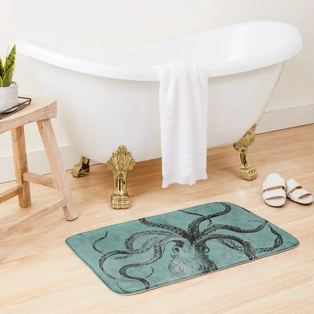 

Vintage Octopus Bath Mat Waterproof Bathroom Rugs Bathroom Accessories Sets Bath Accessories Mat