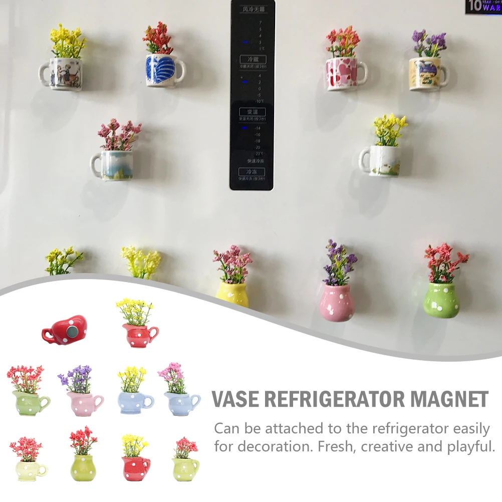 

10pcs Plant Decorative Magnets Realistic Glass Fridge Accessories Adsorption Kitchen Refrigerator Whiteboard Magnetic