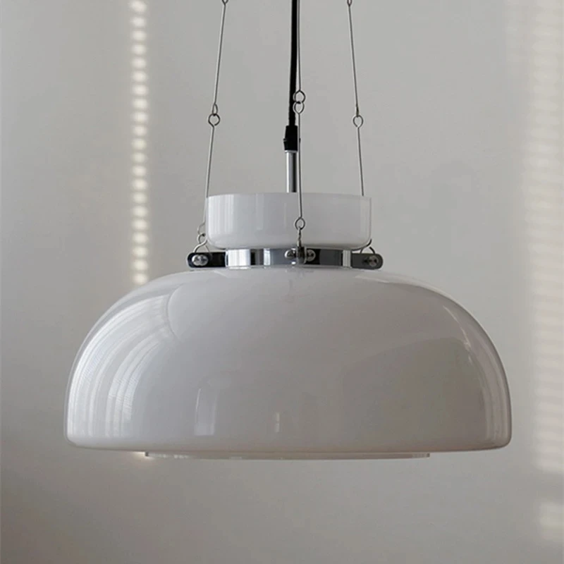 Imagem -03 - Nórdico Led Pendant Light Lâmpada de Vidro Creme Simples Pendurado Cadeia Luminárias Decoração para Casa Quarto Sala de Jantar Escritório