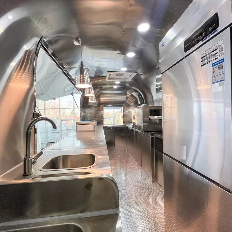 Mobile Kitchen Hot Dog Food Truck Pizza Oven Food Trucks With Full Kitchen And Air Conditioning Food Truck Van